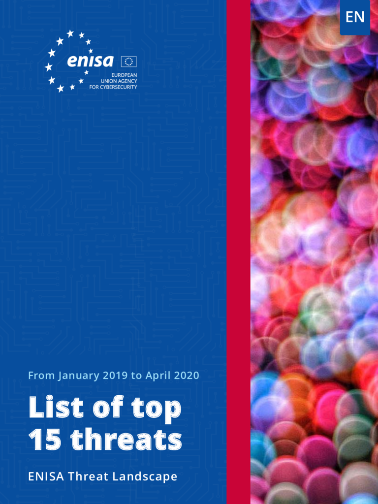 enisa threat landscape 2020 list of top 15 threats