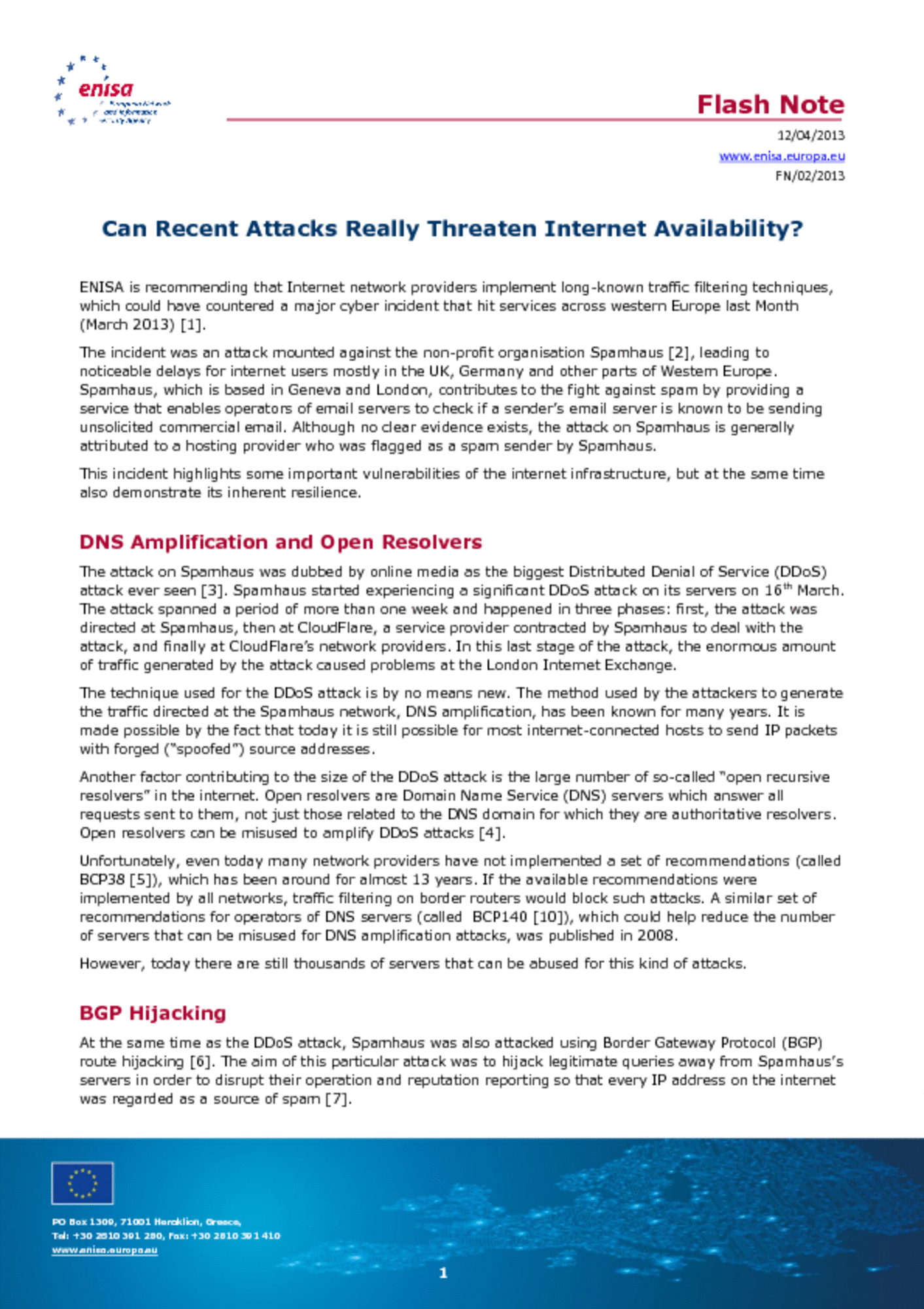 flash note can recent attacks really threaten internet availability