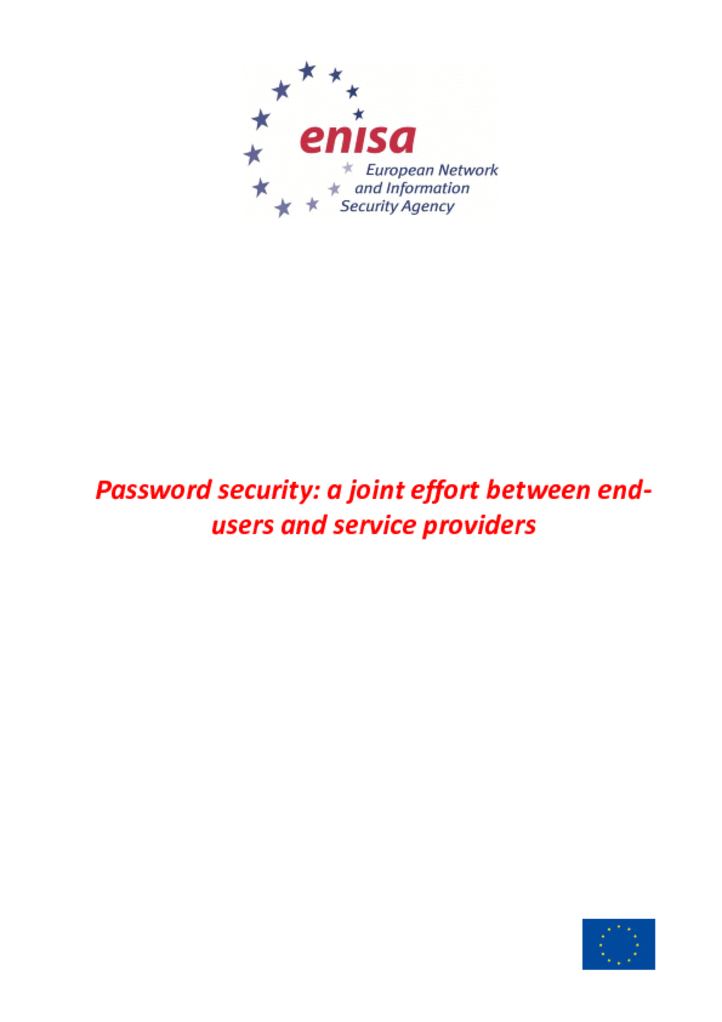 password security a joint effort between end users and service providers.